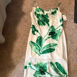 Bar III Green Floral Midi Dress